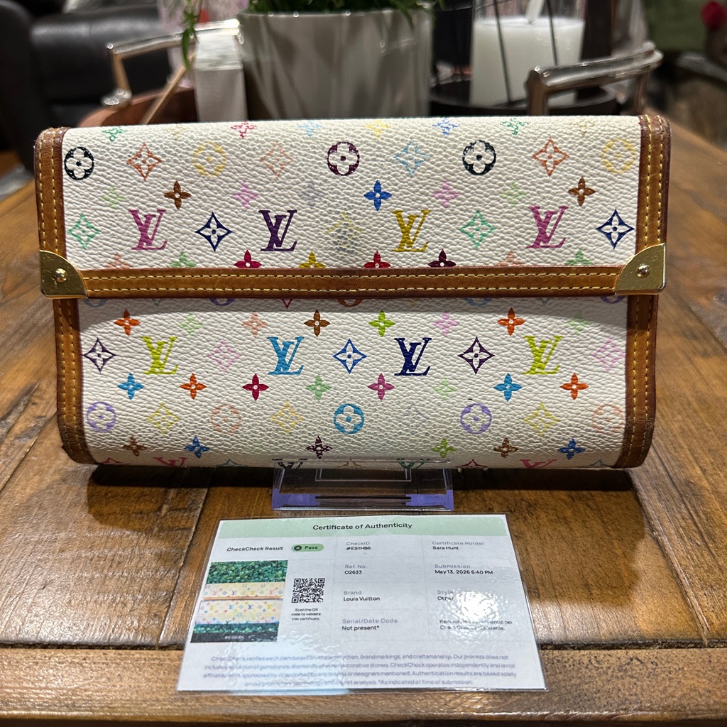 Louis Vuitton X Takashi Murakami White Multicolored Porte Tresor International
